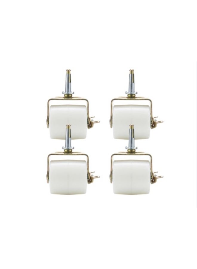 Set of 4 Locking Replacement Bed Frame Wheels, Steel Stem Bed Frame Casters with Plastic Inserts. Protect Floor. Heavy Duty Bed Frame Rollers. - Image 1